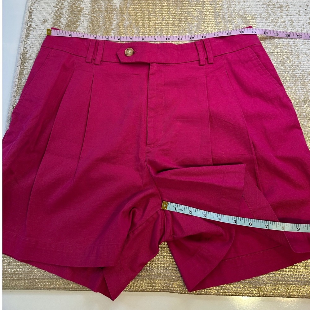 LOFT Outlet Magenta Pink High-Waist Pleated Shorts Cotton Blend NWT 12 - Picture 7 of 7